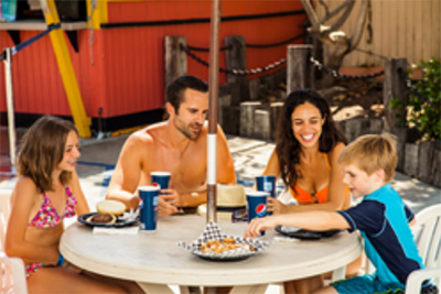 Family enjoying combo meal